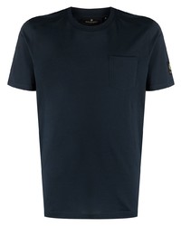 T-shirt à col rond bleu marine Belstaff