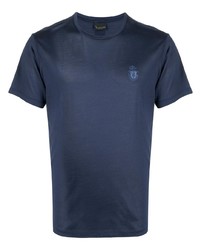 T-shirt à col rond bleu marine Billionaire