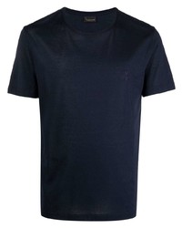 T-shirt à col rond bleu marine Billionaire