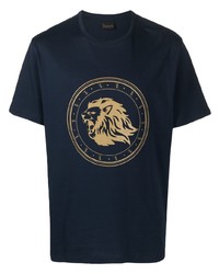 T-shirt à col rond bleu marine Billionaire