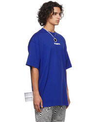 T-shirt à col rond bleu marine Vetements