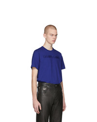 T-shirt à col rond bleu marine Helmut Lang