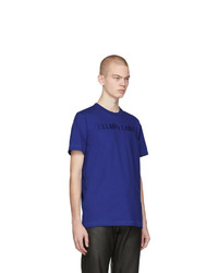 T-shirt à col rond bleu marine Helmut Lang