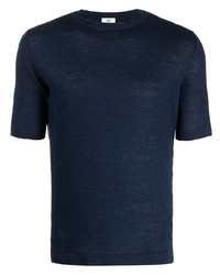 T-shirt à col rond bleu marine Borrelli