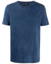 T-shirt à col rond bleu marine BOSS