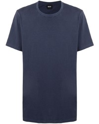 T-shirt à col rond bleu marine BOSS