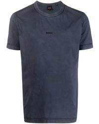 T-shirt à col rond bleu marine BOSS