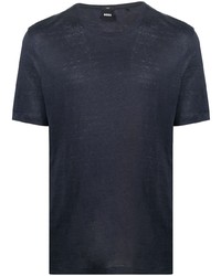 T-shirt à col rond bleu marine BOSS