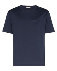 T-shirt à col rond bleu marine Bottega Veneta