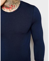 T-shirt à col rond bleu marine Asos