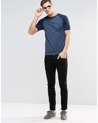 T-shirt à col rond bleu marine Asos