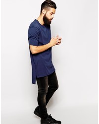 T-shirt à col rond bleu marine Asos