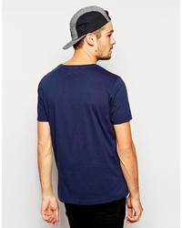 T-shirt à col rond bleu marine Asos