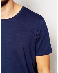 T-shirt à col rond bleu marine Asos