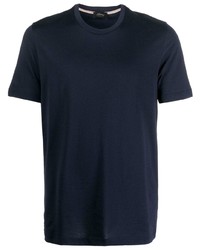 T-shirt à col rond bleu marine Brioni