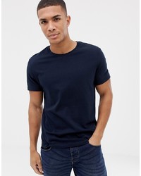 T-shirt à col rond bleu marine Burton Menswear