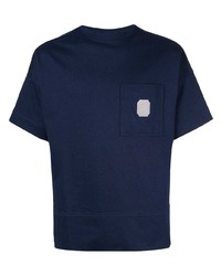 T-shirt à col rond bleu marine Cerruti 1881