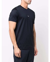 T-shirt à col rond bleu marine Emporio Armani