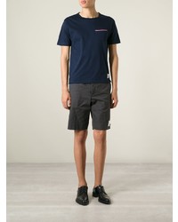 T-shirt à col rond bleu marine Thom Browne