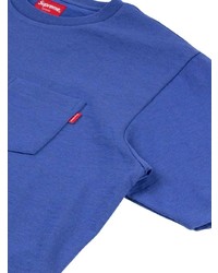 T-shirt à col rond bleu marine Supreme