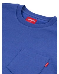 T-shirt à col rond bleu marine Supreme