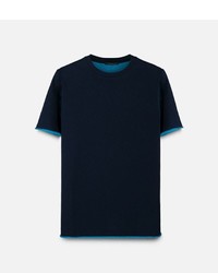 T-shirt à col rond bleu marine Christopher Kane