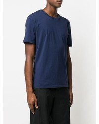 T-shirt à col rond bleu marine Maison Margiela