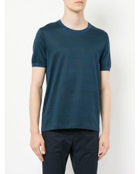 T-shirt à col rond bleu marine Cerruti 1881