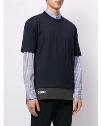 T-shirt à col rond bleu marine Comme des Garcons Homme