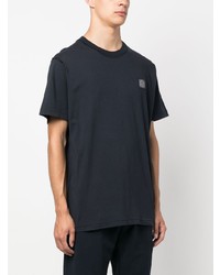 T-shirt à col rond bleu marine Stone Island