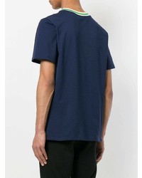 T-shirt à col rond bleu marine MSGM