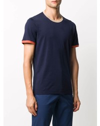 T-shirt à col rond bleu marine Brunello Cucinelli