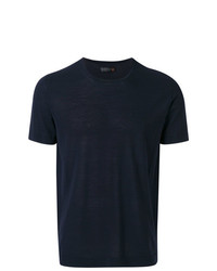 T-shirt à col rond bleu marine Corneliani