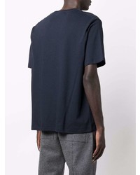 T-shirt à col rond bleu marine Jil Sander