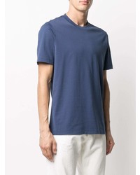 T-shirt à col rond bleu marine Brunello Cucinelli