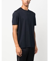 T-shirt à col rond bleu marine Saint Laurent