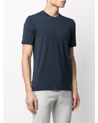 T-shirt à col rond bleu marine Cruciani