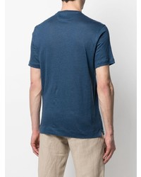 T-shirt à col rond bleu marine Z Zegna