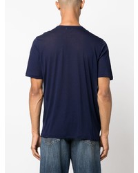 T-shirt à col rond bleu marine Saint Laurent