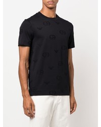 T-shirt à col rond bleu marine Emporio Armani