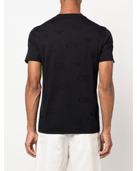 T-shirt à col rond bleu marine Emporio Armani