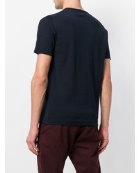 T-shirt à col rond bleu marine Corneliani