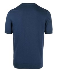 T-shirt à col rond bleu marine Fedeli