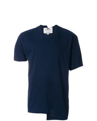 T-shirt à col rond bleu marine Cédric Charlier