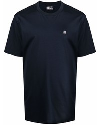 T-shirt à col rond bleu marine Diesel