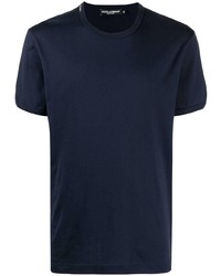 T-shirt à col rond bleu marine Dolce & Gabbana