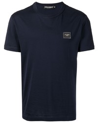 T-shirt à col rond bleu marine Dolce & Gabbana