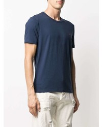 T-shirt à col rond bleu marine Gucci