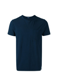 T-shirt à col rond bleu marine Drumohr