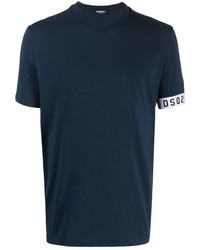 T-shirt à col rond bleu marine DSQUARED2
